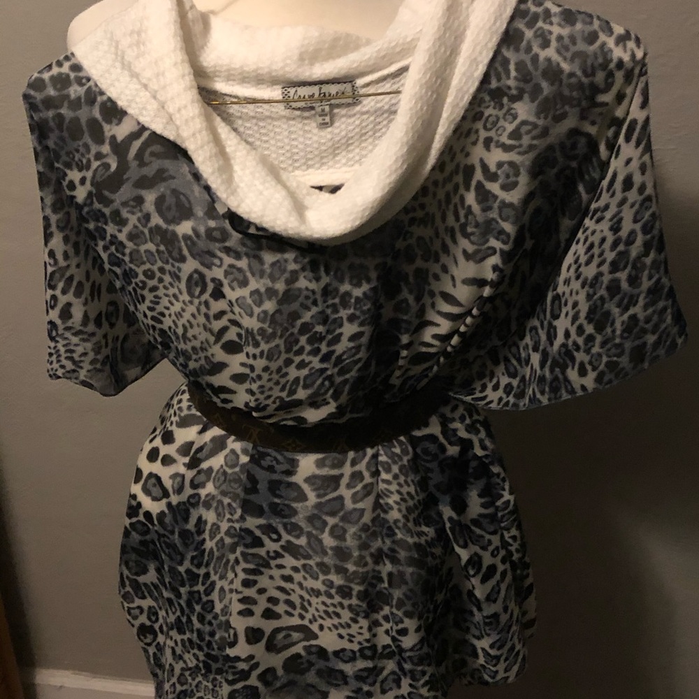 BLACK & GREY LEOPARD PRINT Top Or Cover Up. 2 different shades several in Stock! - Picture 6 of 8